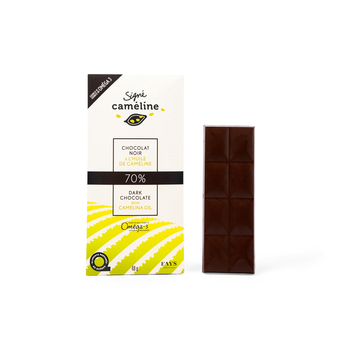 Camelina black chocolate 70% camelina oil