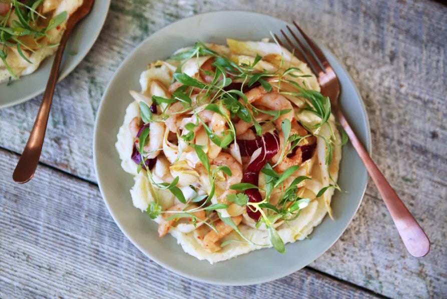 Salade hivernale de crevettes et panais