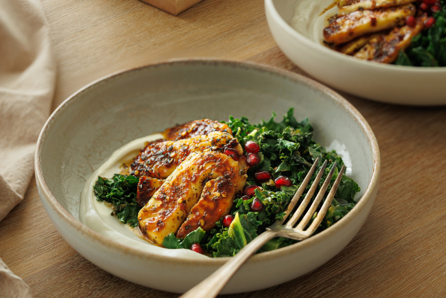 Bol de halloumi au miel de caméline