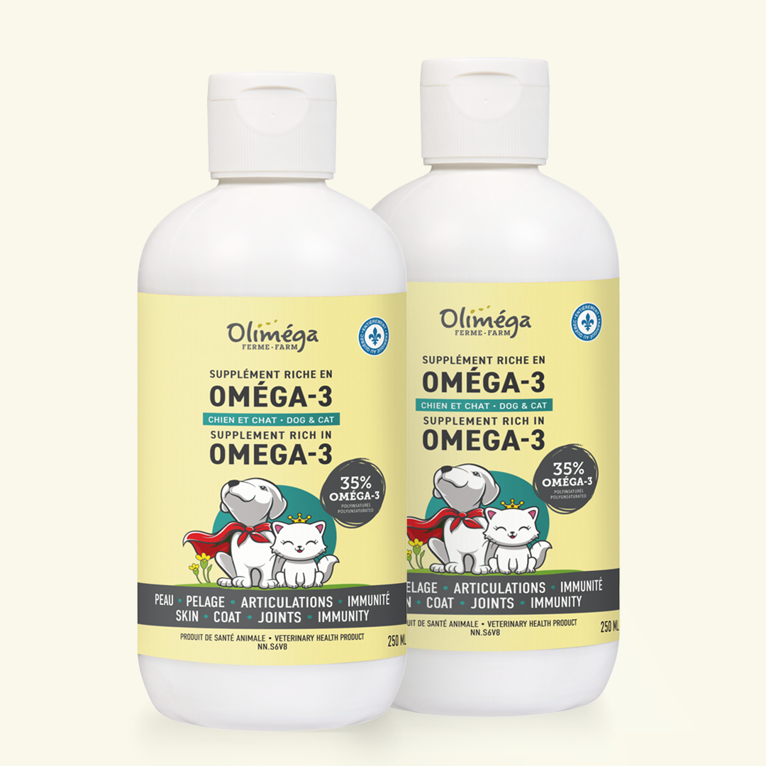 Huile de caméline oméga-3 pour chiens et chats - EN DUO