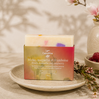 Savons fait d’huile de caméline - Pêche, magnolia et framboise